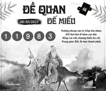 ĐỀ QUAN ĐẾ MIẾU 08/10/2023