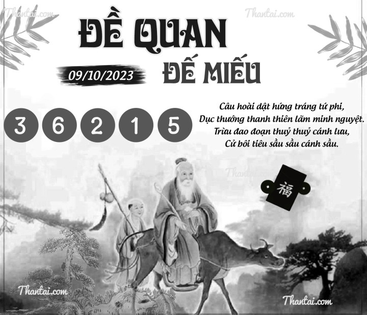 ĐỀ QUAN ĐẾ MIẾU 24/09/2023