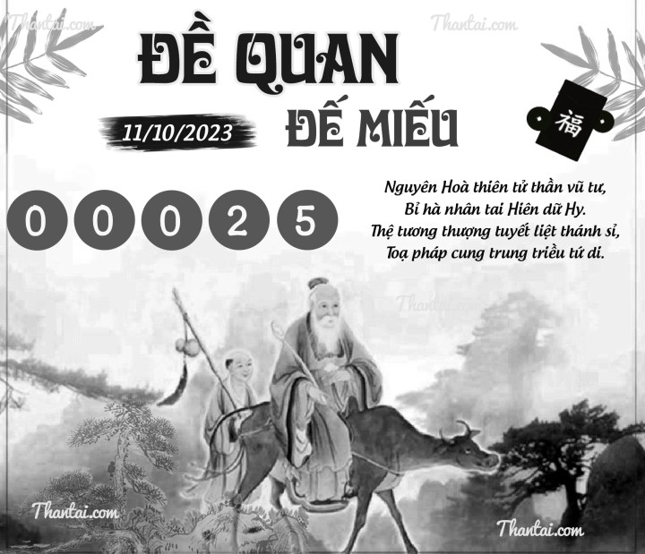 ĐỀ QUAN ĐẾ MIẾU 26/09/2023