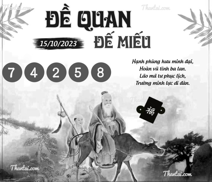 ĐỀ QUAN ĐẾ MIẾU 30/09/2023