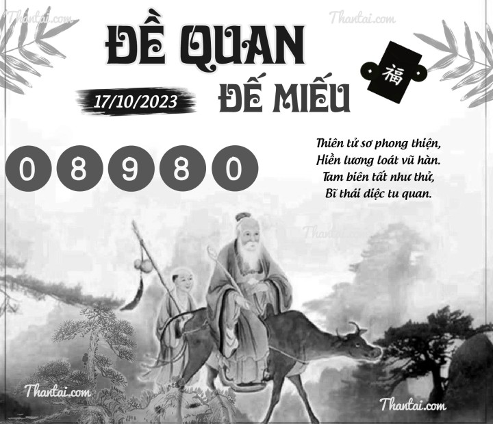 ĐỀ QUAN ĐẾ MIẾU 02/10/2023