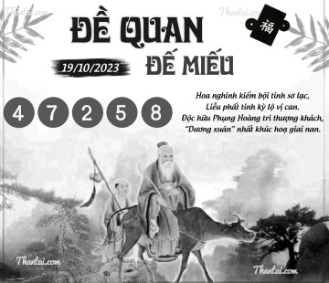 ĐỀ QUAN ĐẾ MIẾU 19/10/2023