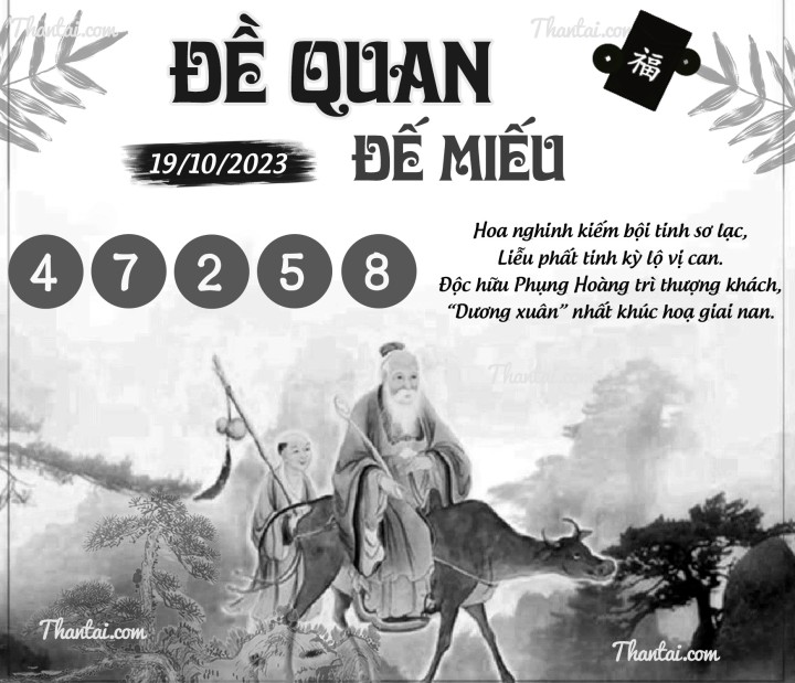 ĐỀ QUAN ĐẾ MIẾU 04/10/2023