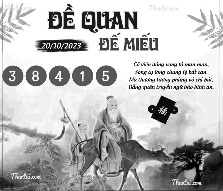 ĐỀ QUAN ĐẾ MIẾU 05/10/2023