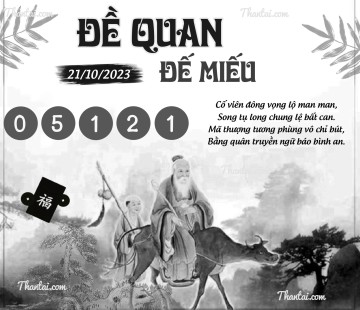 ĐỀ QUAN ĐẾ MIẾU 21/10/2023