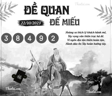 ĐỀ QUAN ĐẾ MIẾU 22/10/2023