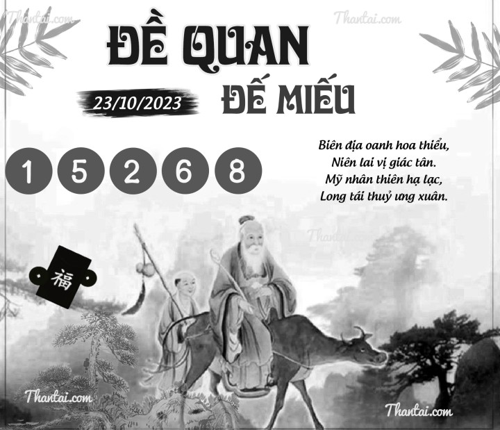 ĐỀ QUAN ĐẾ MIẾU 08/10/2023