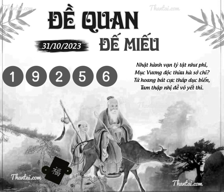 ĐỀ QUAN ĐẾ MIẾU 16/10/2023