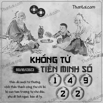 KHỔNG TỬ TIÊN MINH SỐ 08/10/2023