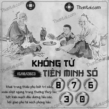 KHỔNG TỬ TIÊN MINH SỐ 15/10/2023