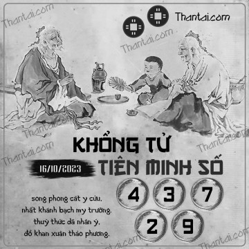 KHỔNG TỬ TIÊN MINH SỐ 16/10/2023