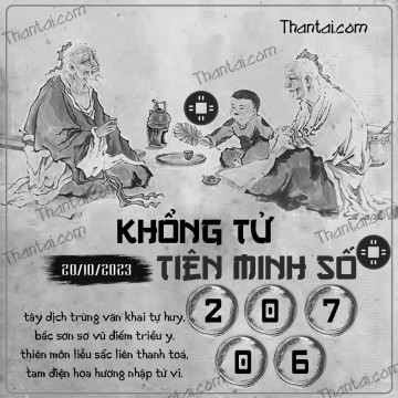 KHỔNG TỬ TIÊN MINH SỐ 20/10/2023