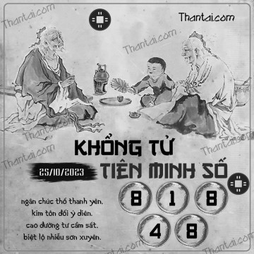 KHỔNG TỬ TIÊN MINH SỐ 25/10/2023