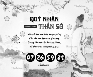 QUÝ NHÂN THẦN SỐ 21/10/2023