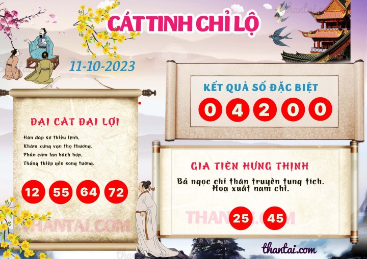 CÁT TINH CHỈ LỘ 26/09/2023