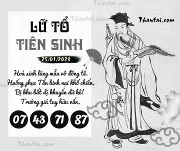 LỮ TỔ TIÊN SINH 25/01/2023