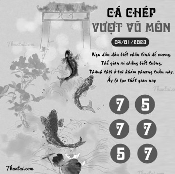 CÁ CHÉP VƯỢT VŨ MÔN 04/01/2023