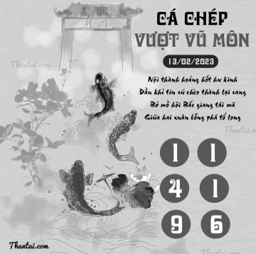 CÁ CHÉP VƯỢT VŨ MÔN 13/02/2023