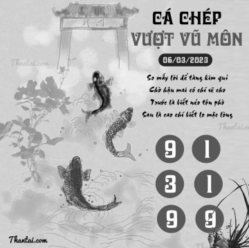 CÁ CHÉP VƯỢT VŨ MÔN 06/03/2023