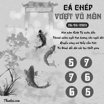 CÁ CHÉP VƯỢT VŨ MÔN 26/03/2023