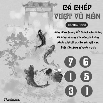 CÁ CHÉP VƯỢT VŨ MÔN 18/04/2023