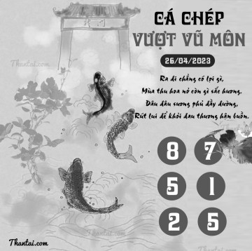 CÁ CHÉP VƯỢT VŨ MÔN 26/04/2023