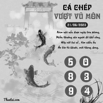 CÁ CHÉP VƯỢT VŨ MÔN 21/06/2023