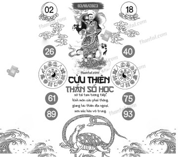 CỬU THIÊN THẦN SỐ HỌC 03/10/2023