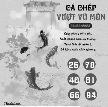 CÁ CHÉP VƯỢT VŨ MÔN 29/08/2023