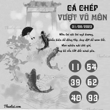 CÁ CHÉP VƯỢT VŨ MÔN 31/08/2023