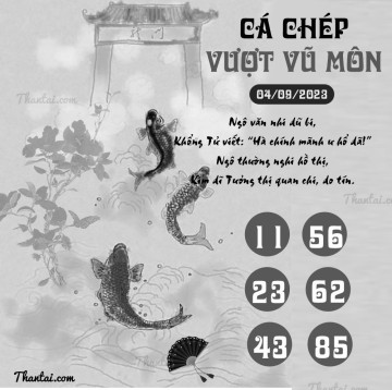 CÁ CHÉP VƯỢT VŨ MÔN 04/09/2023