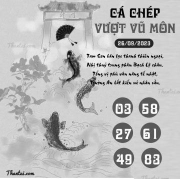 CÁ CHÉP VƯỢT VŨ MÔN 26/09/2023