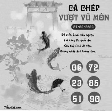 CÁ CHÉP VƯỢT VŨ MÔN 27/09/2023