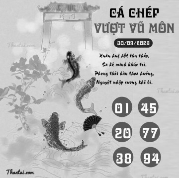 CÁ CHÉP VƯỢT VŨ MÔN 30/09/2023