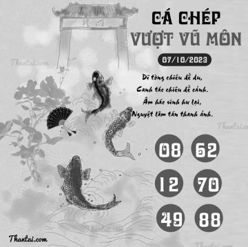 CÁ CHÉP VƯỢT VŨ MÔN 07/10/2023