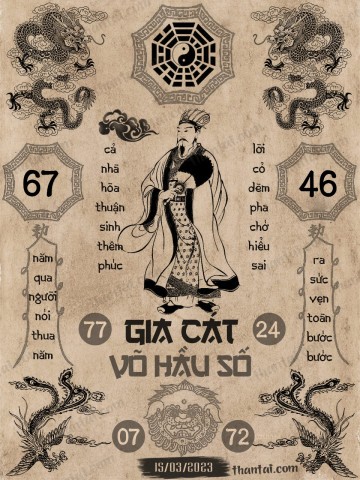 GIA CÁT VÕ HẦU SỐ 15/03/2023