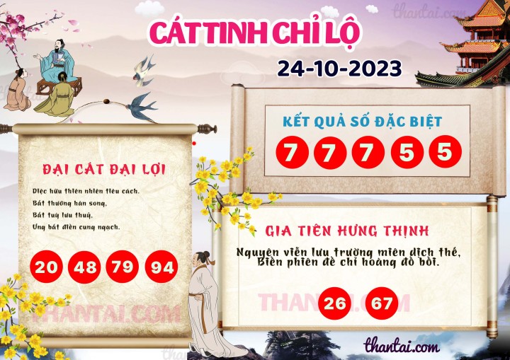 CÁT TINH CHỈ LỘ 09/10/2023