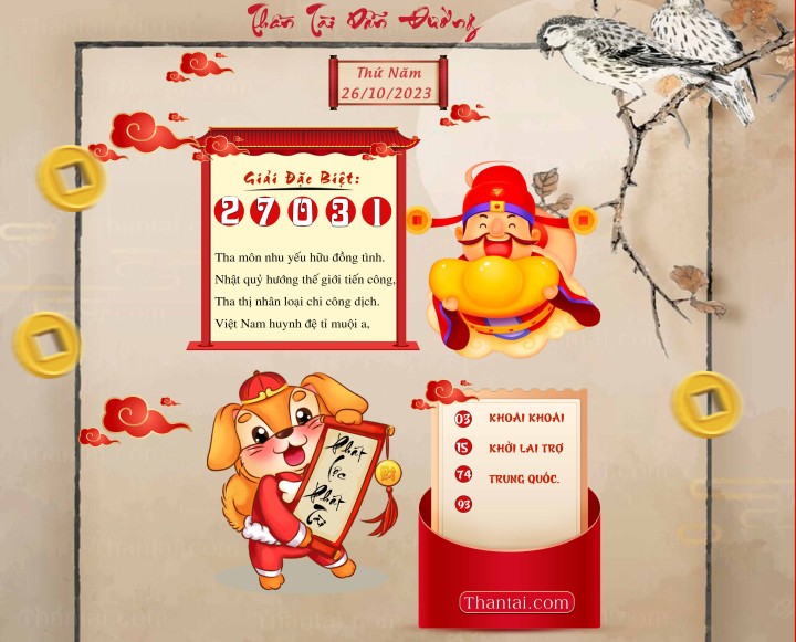 THẦN TÀI DẪN ĐƯỜNG 11/10/2023