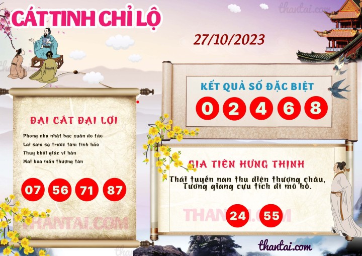CÁT TINH CHỈ LỘ 12/10/2023