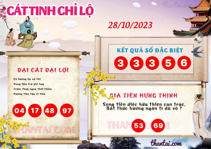 CÁT TINH CHỈ LỘ 13/10/2023