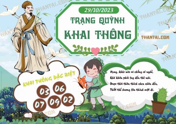 Trạng Quỳnh Khai Thông 29/10/2023