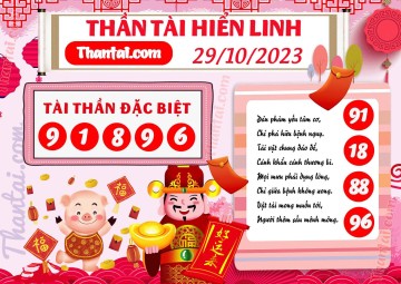 THẦN TÀI HIỂN LINH 29/10/2023