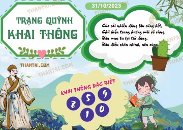 Trạng Quỳnh Khai Thông 31/10/2023