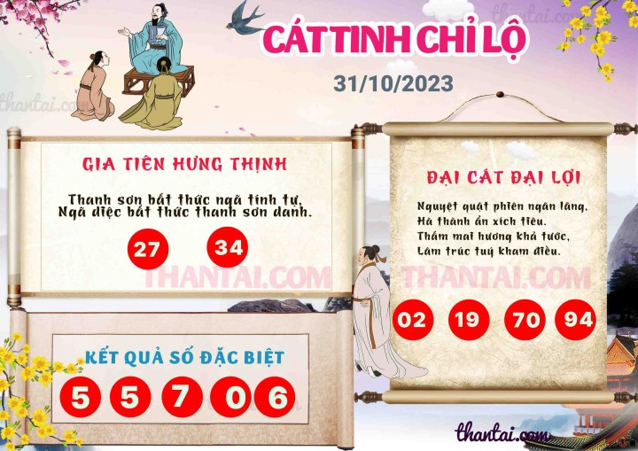 CÁT TINH CHỈ LỘ 16/10/2023