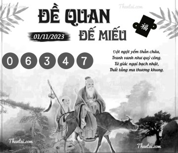 ĐỀ QUAN ĐẾ MIẾU 01/11/2023