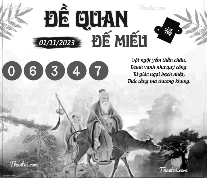 ĐỀ QUAN ĐẾ MIẾU 17/10/2023