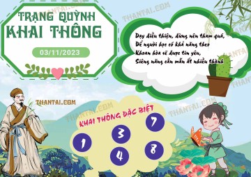 Trạng Quỳnh Khai Thông 03/11/2023