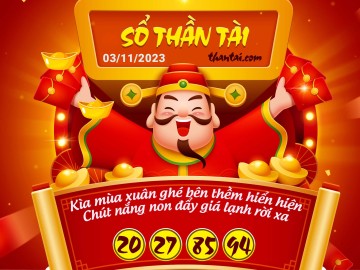 SỔ THẦN TÀI 03/11/2023