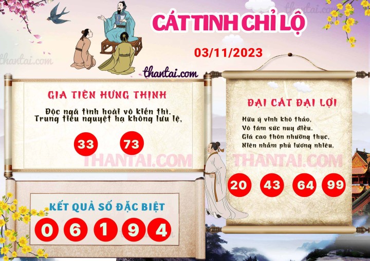 CÁT TINH CHỈ LỘ 19/10/2023
