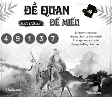 ĐỀ QUAN ĐẾ MIẾU 03/11/2023